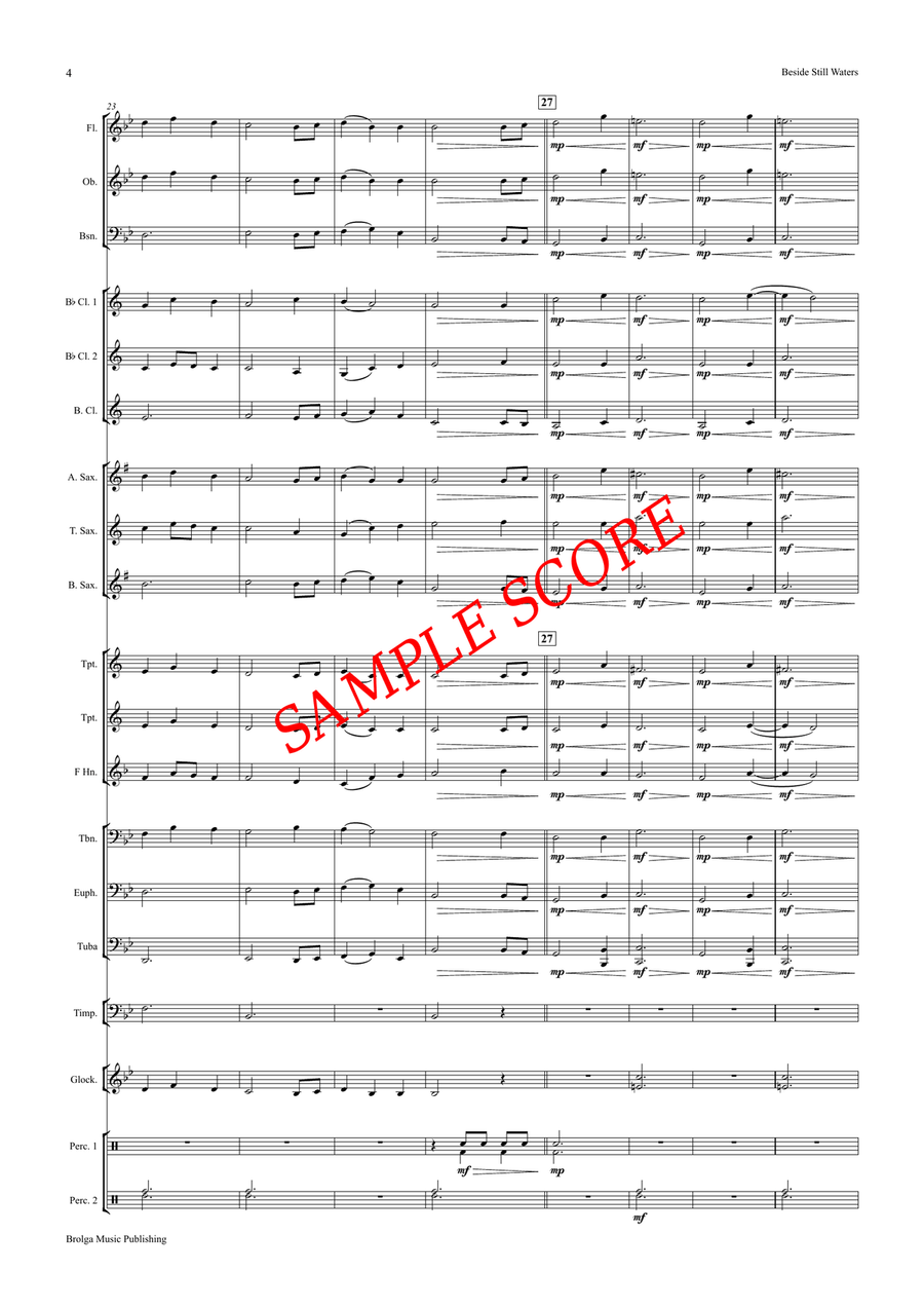 Beside Still Waters (score only) Concert Band scores gallery preview page 5