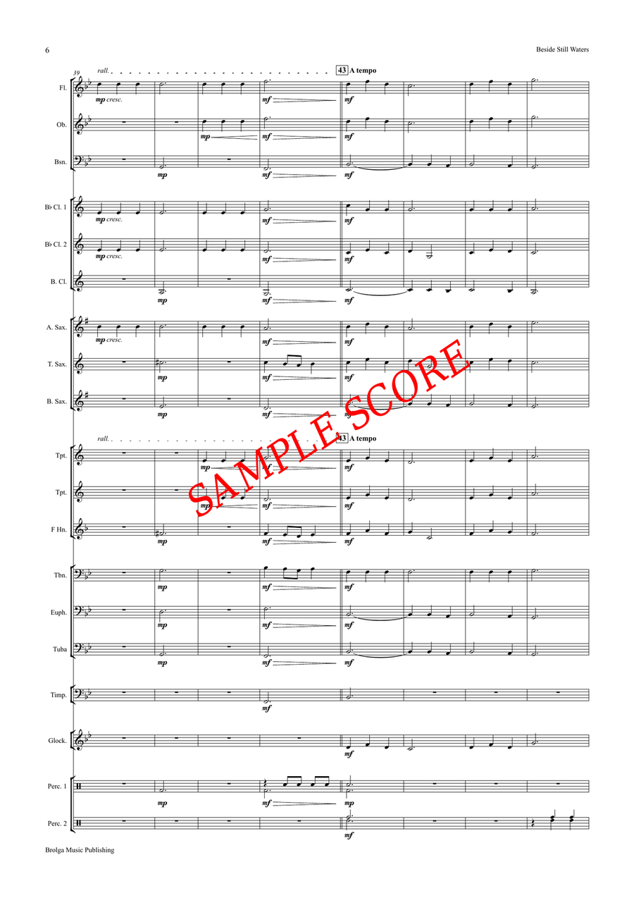 Beside Still Waters (score only) Concert Band scores gallery preview page 7