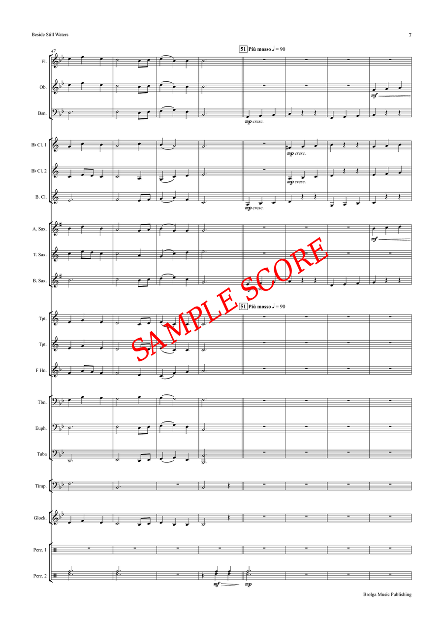 Beside Still Waters (score only) Concert Band scores gallery preview page 8