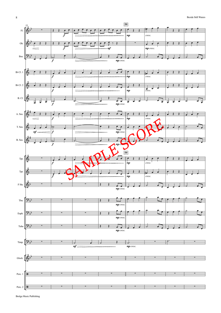 Beside Still Waters (score only) Concert Band scores gallery preview page 9