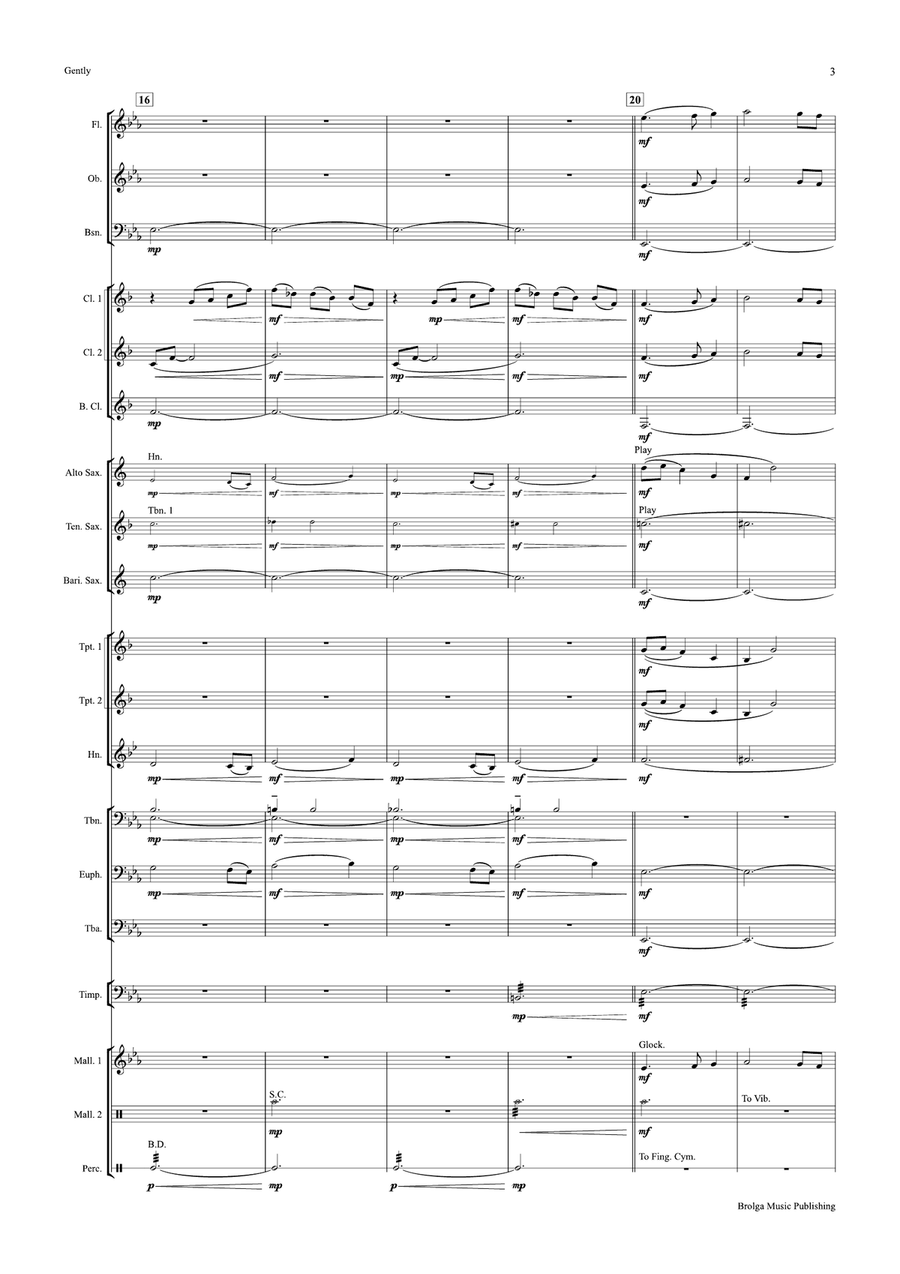 Gently (score only) Gently (score only) Concert Band scores gallery preview page 4