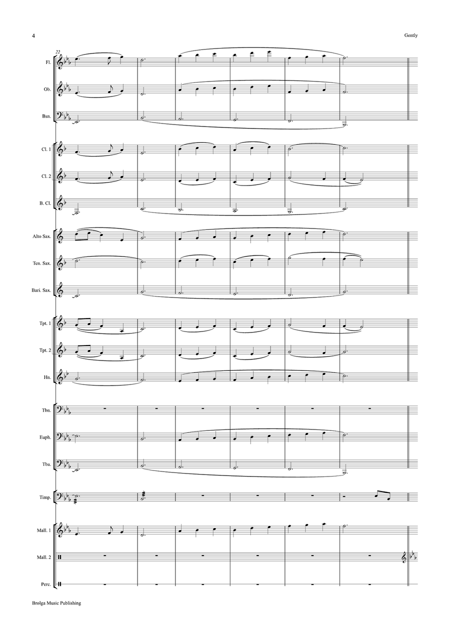 Gently (score only) Gently (score only) Concert Band scores gallery preview page 5