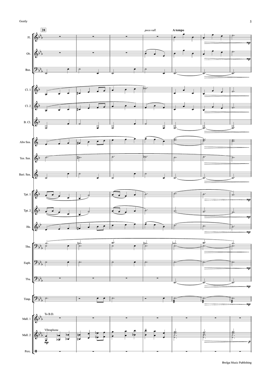Gently (score only) Gently (score only) Concert Band scores gallery preview page 6
