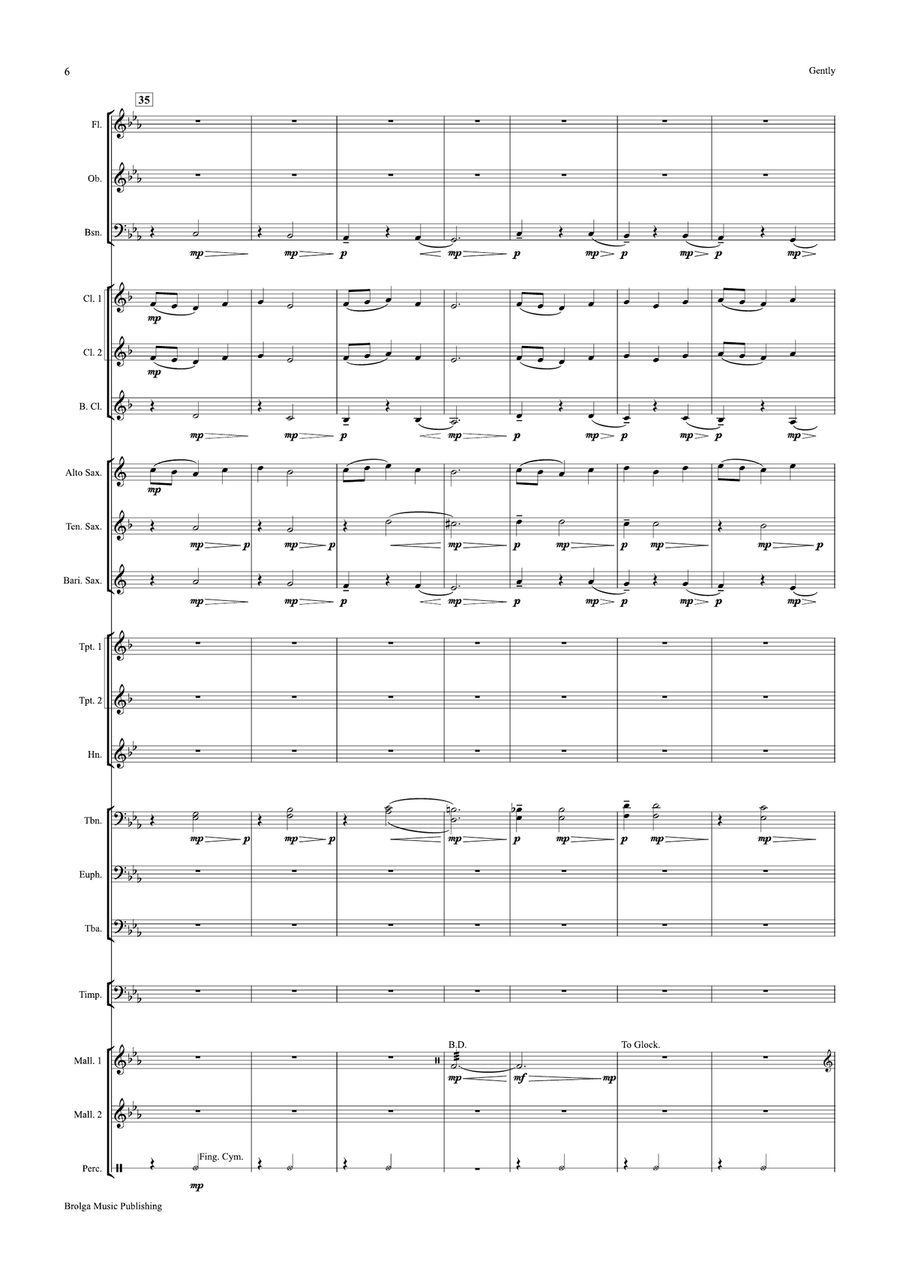 Gently (score only) Gently (score only) Concert Band scores gallery preview page 7