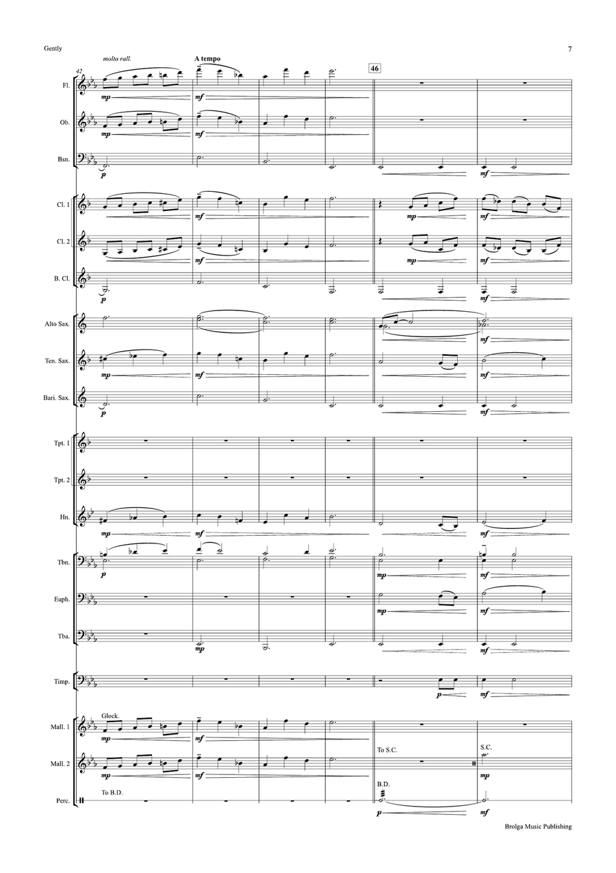 Gently (score only) Gently (score only) Concert Band scores gallery preview page 8