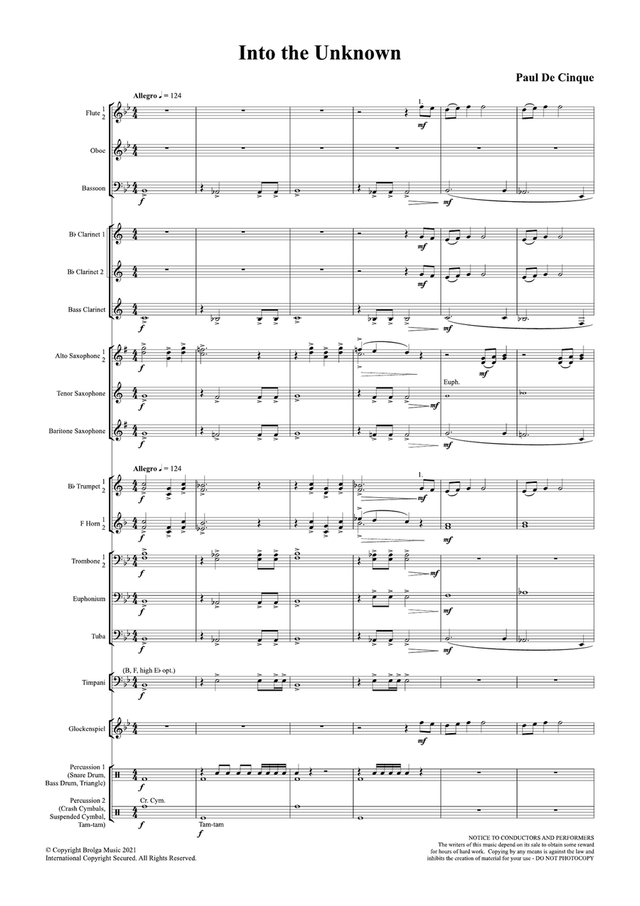 Into the Unknown (score only) Concert Band scores gallery preview page 2