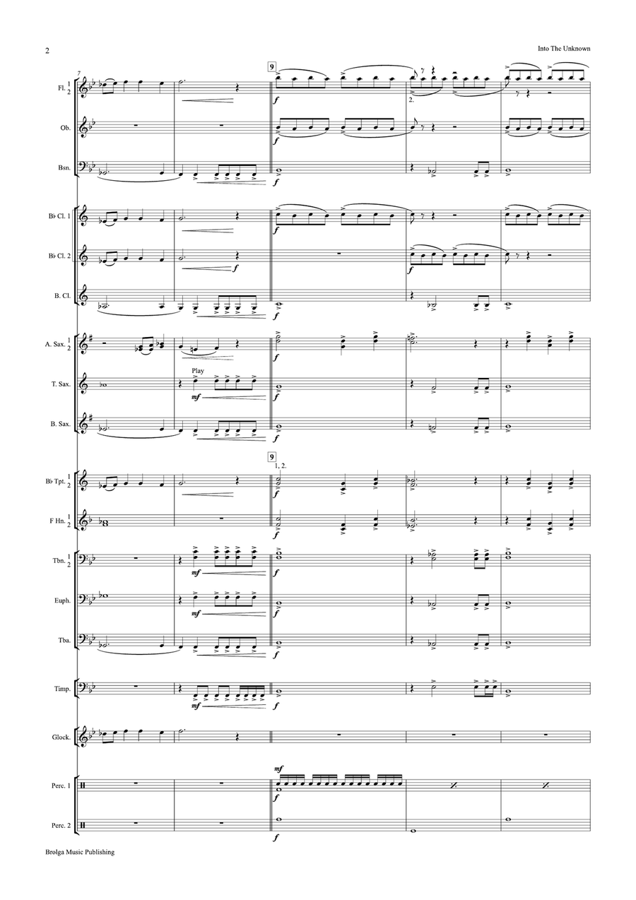 Into the Unknown (score only) Concert Band scores gallery preview page 3