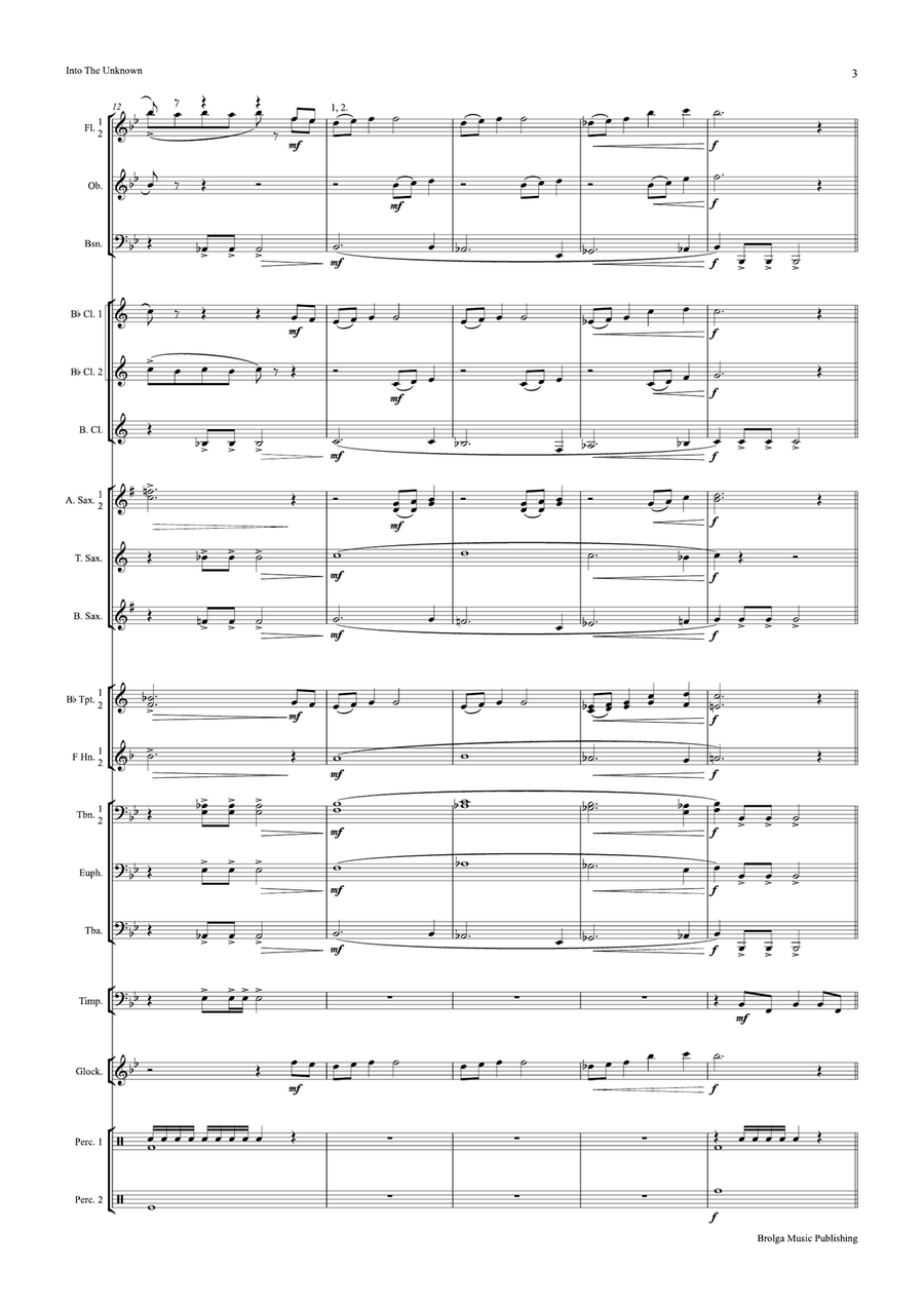 Into the Unknown (score only) Concert Band scores gallery preview page 4