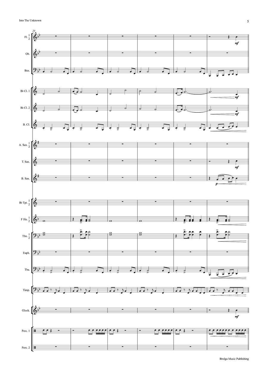 Into the Unknown (score only) Concert Band scores gallery preview page 6