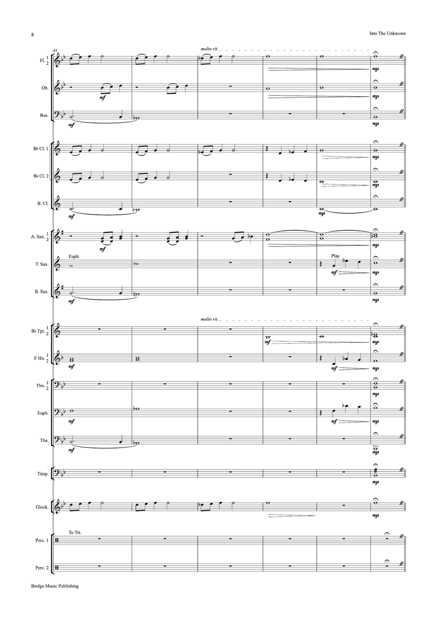Into the Unknown (score only) Concert Band scores gallery preview page 9