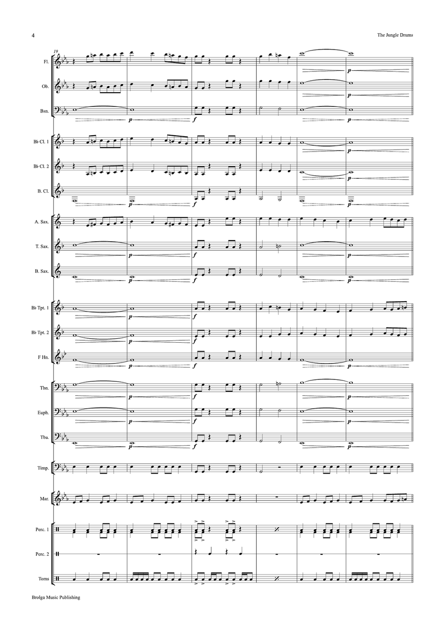 The Jungle Drums The Jungle Drums Concert Band scores gallery preview page 5