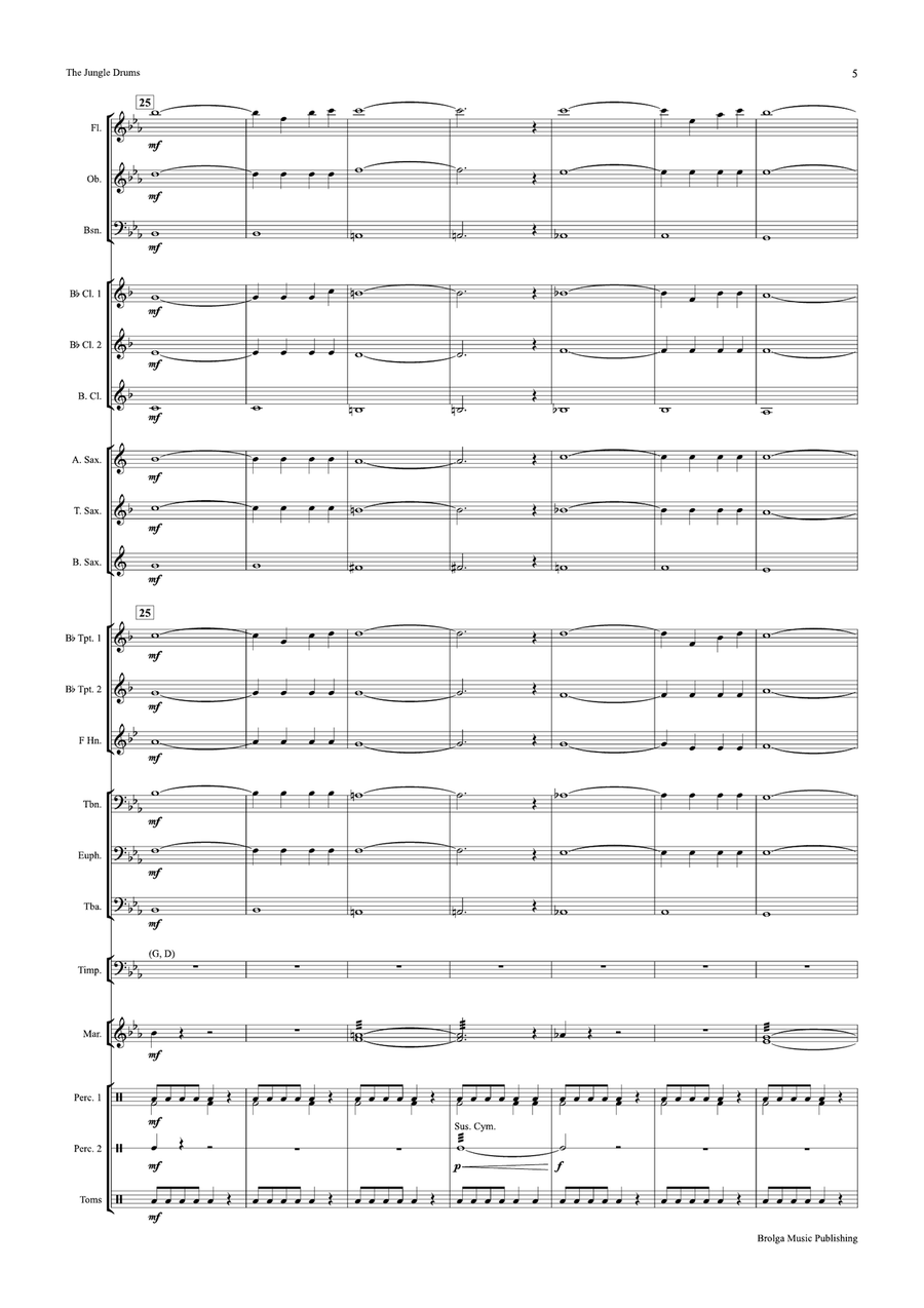 The Jungle Drums The Jungle Drums Concert Band scores gallery preview page 6