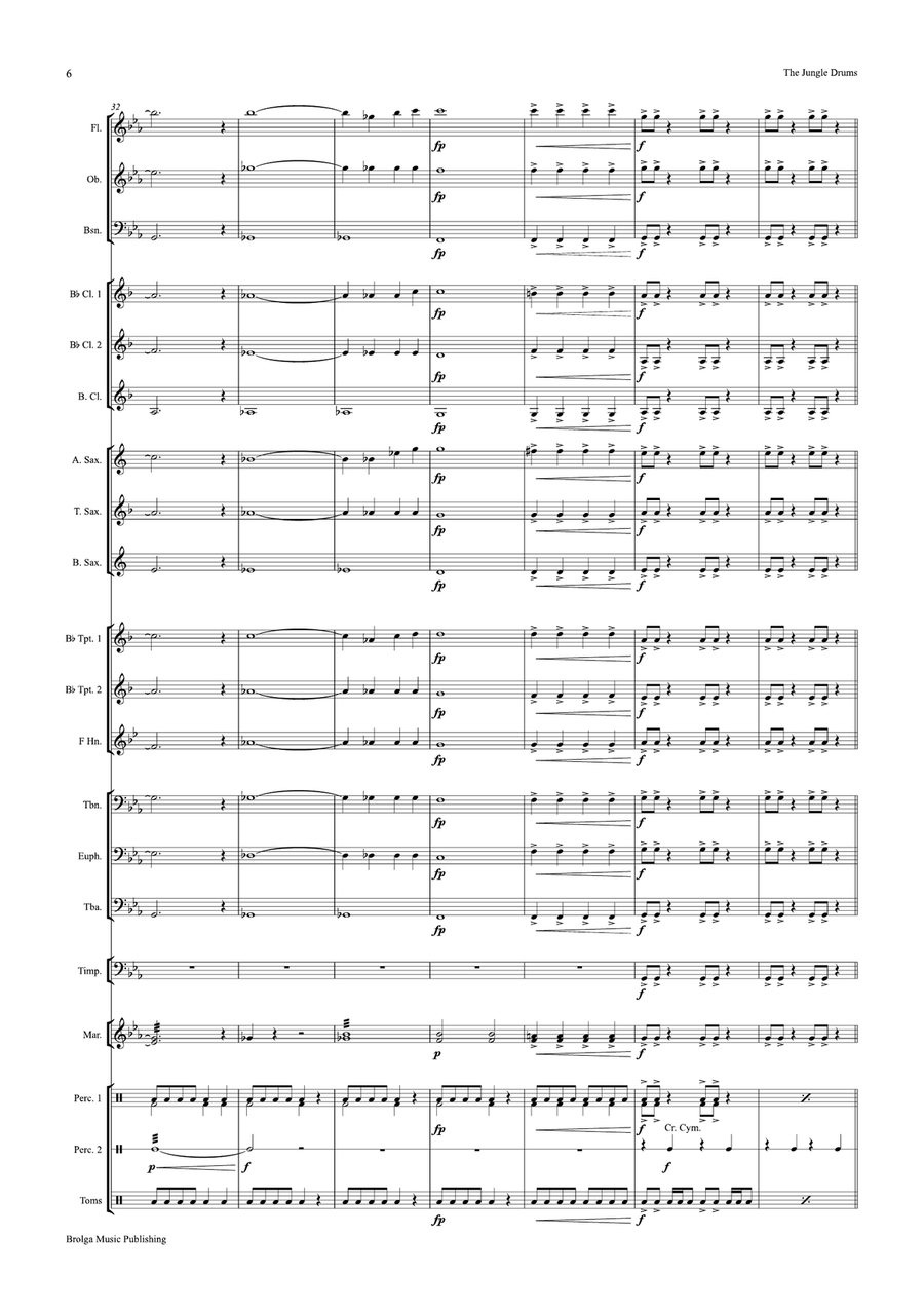 The Jungle Drums The Jungle Drums Concert Band scores gallery preview page 7