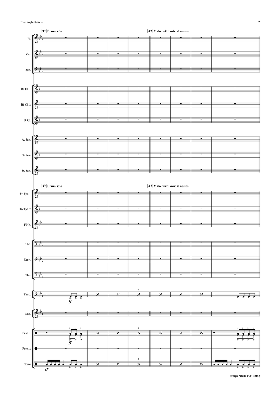 The Jungle Drums The Jungle Drums Concert Band scores gallery preview page 8