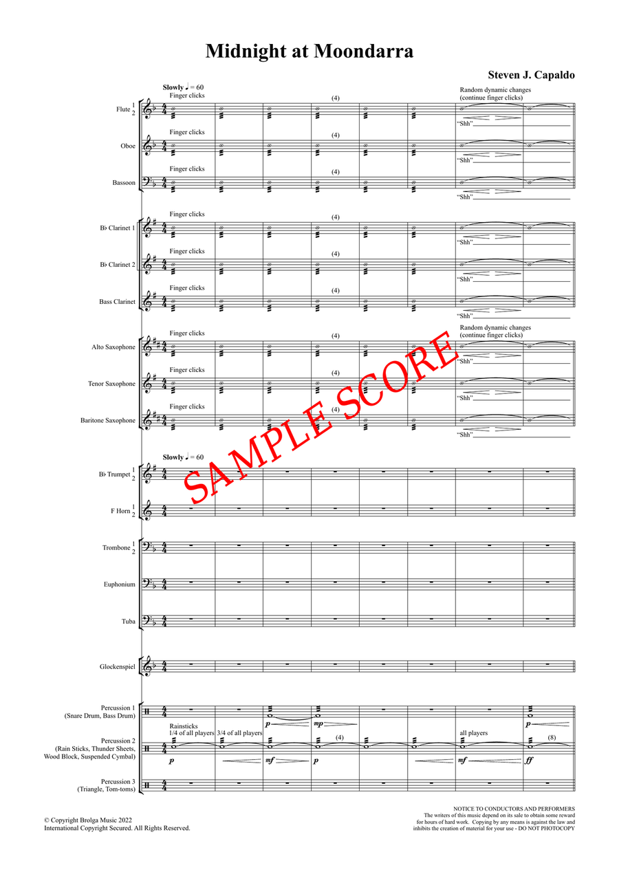 Midnight at Moondarra (score only) Concert Band scores gallery preview page 2