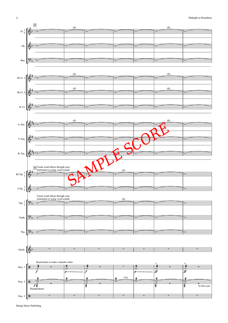 Midnight at Moondarra (score only) Concert Band scores gallery preview page 3