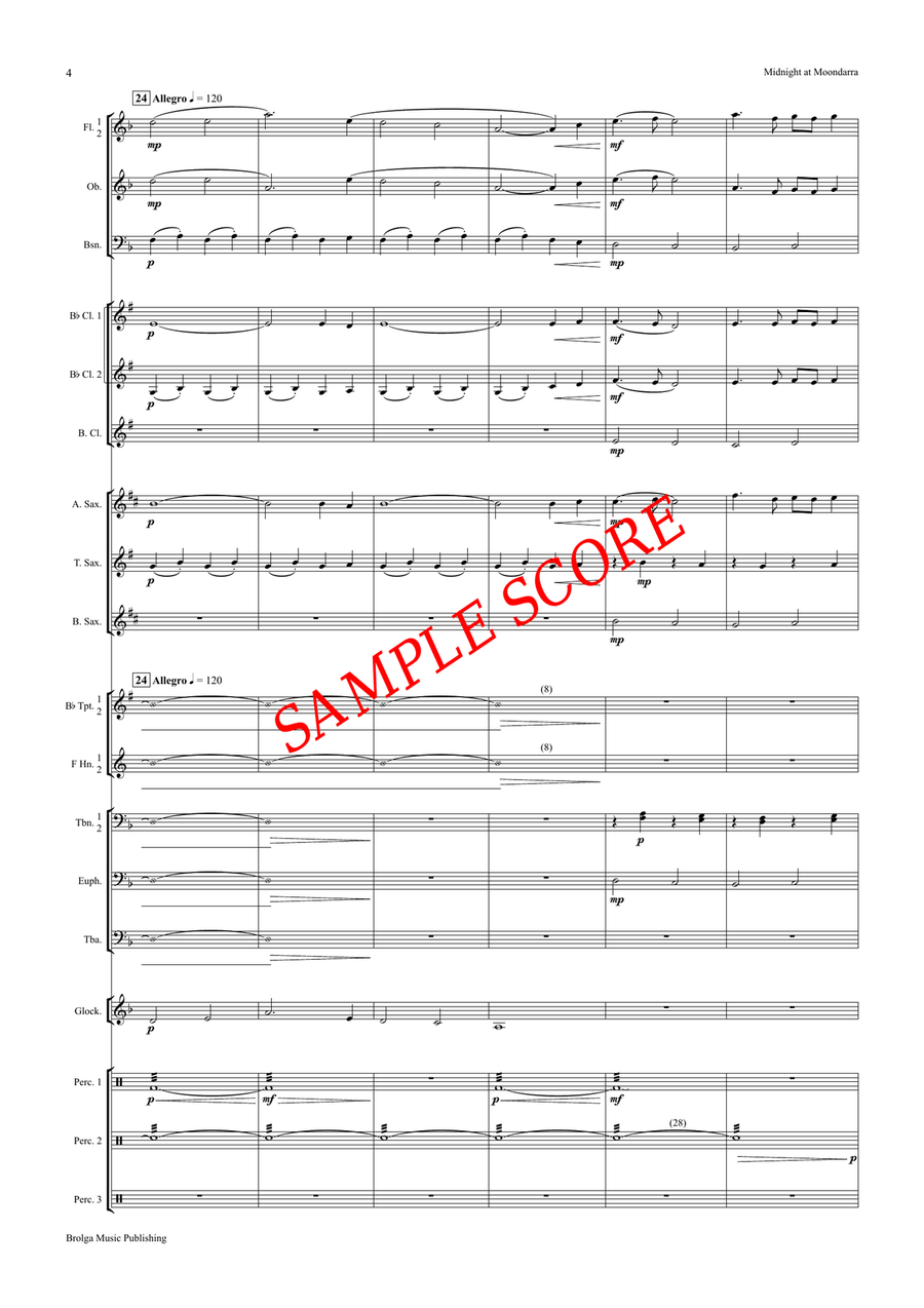 Midnight at Moondarra (score only) Concert Band scores gallery preview page 5