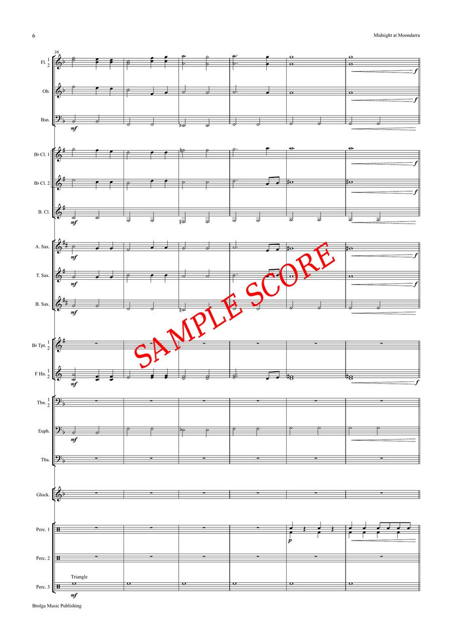 Midnight at Moondarra (score only) Concert Band scores gallery preview page 7