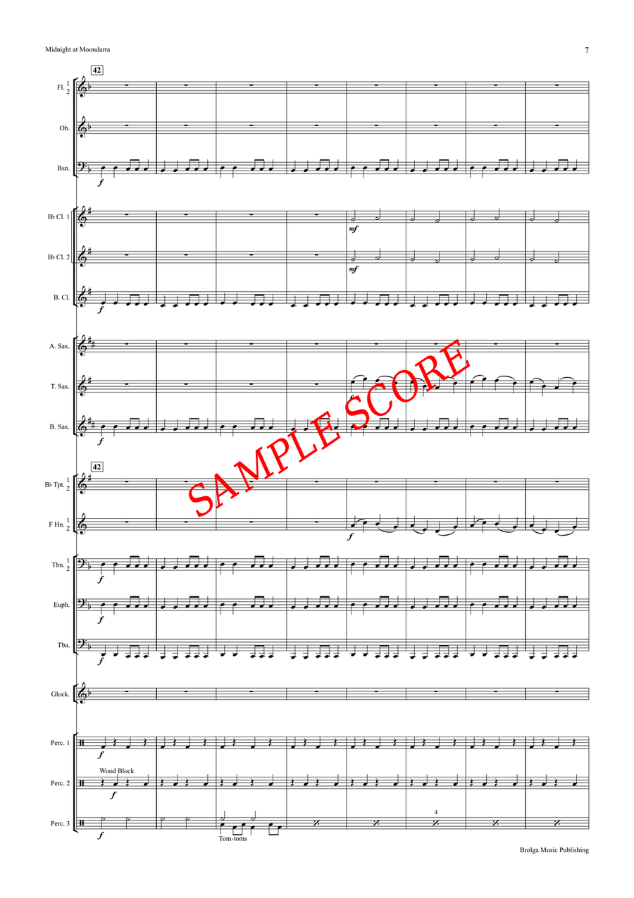 Midnight at Moondarra (score only) Concert Band scores gallery preview page 8