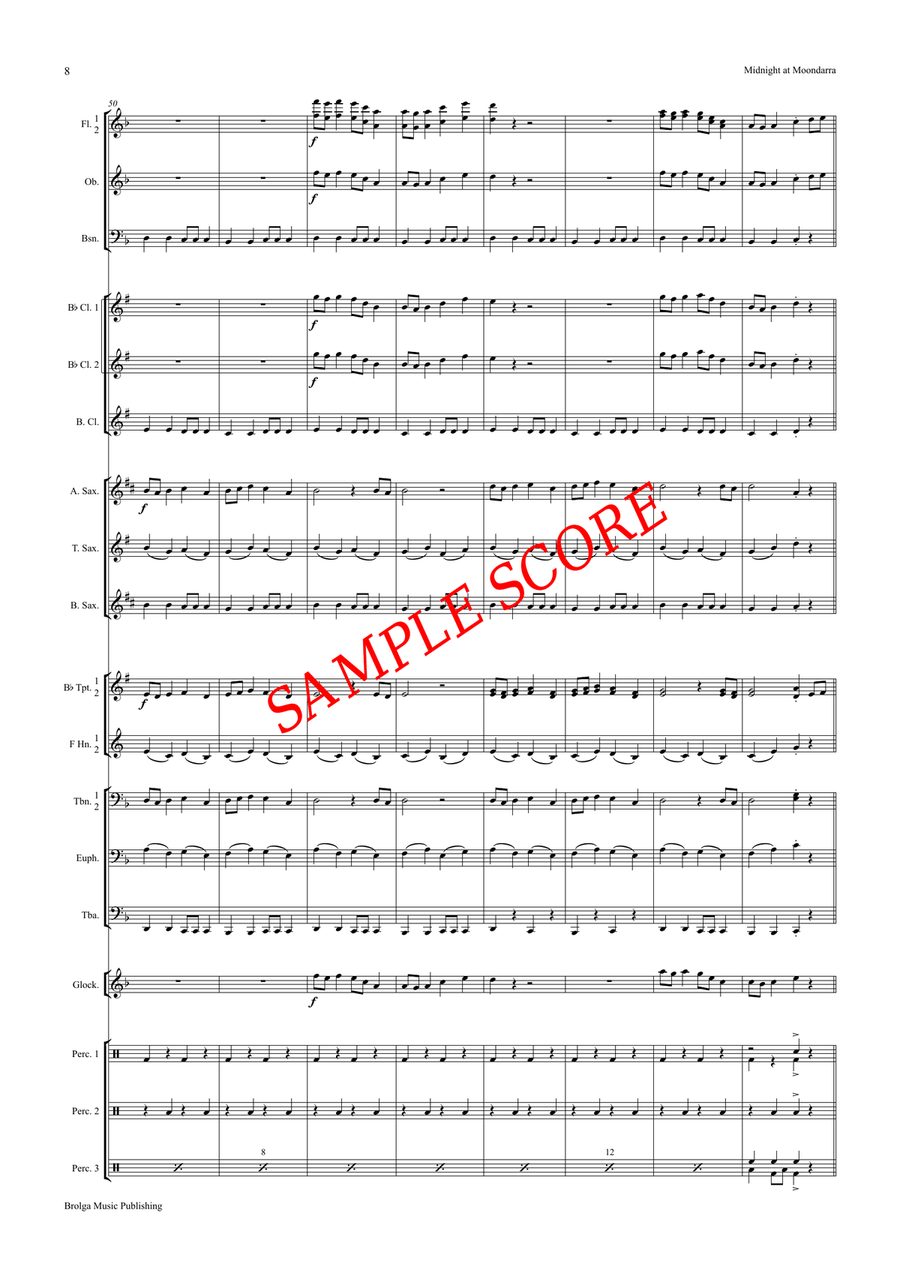 Midnight at Moondarra (score only) Concert Band scores gallery preview page 9