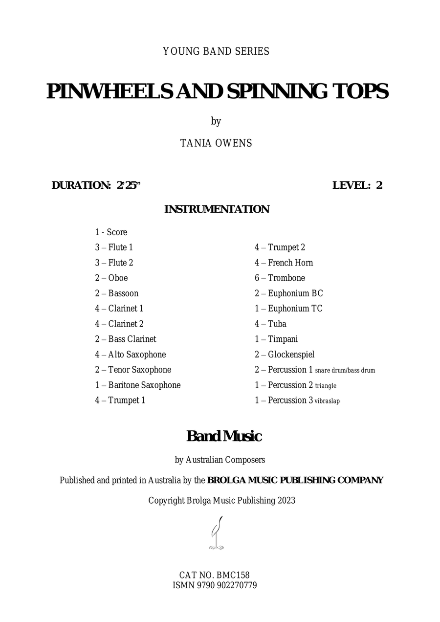 Pinwheels and Spinning Tops Concert Band scores gallery preview page 2