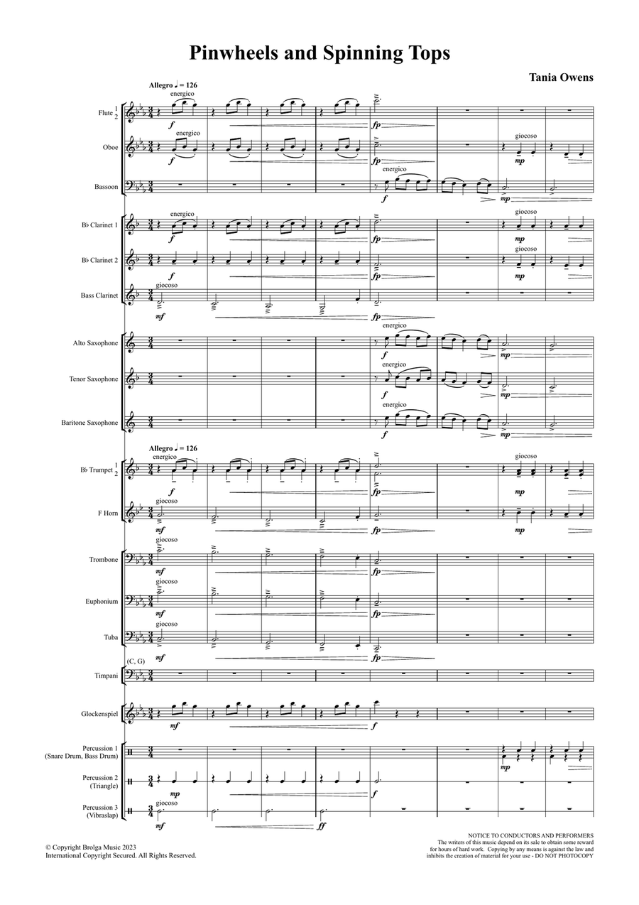 Pinwheels and Spinning Tops Concert Band scores gallery preview page 3