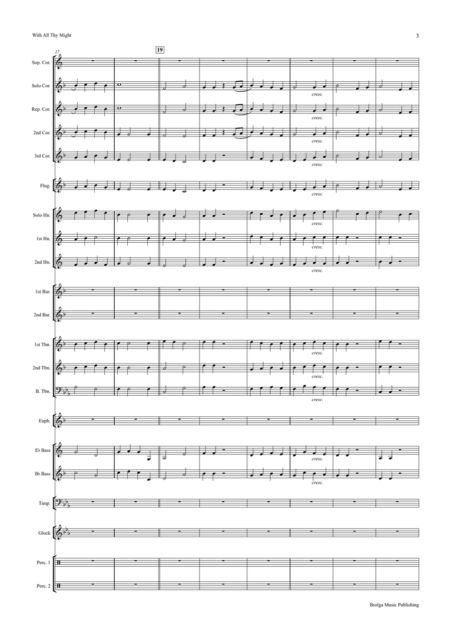 With All Thy Might (brass band score) Brass Band scores gallery preview page 4