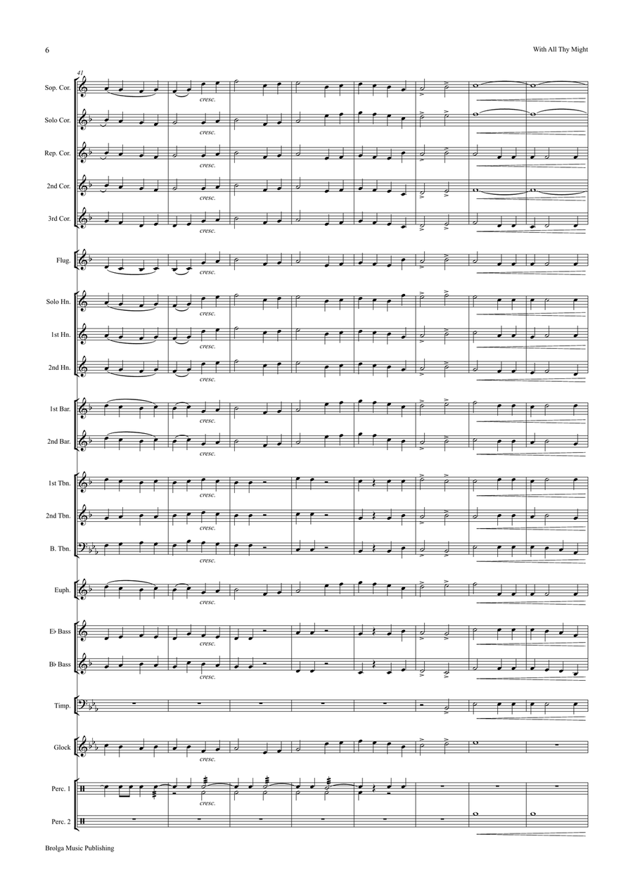 With All Thy Might (brass band score) Brass Band scores gallery preview page 7