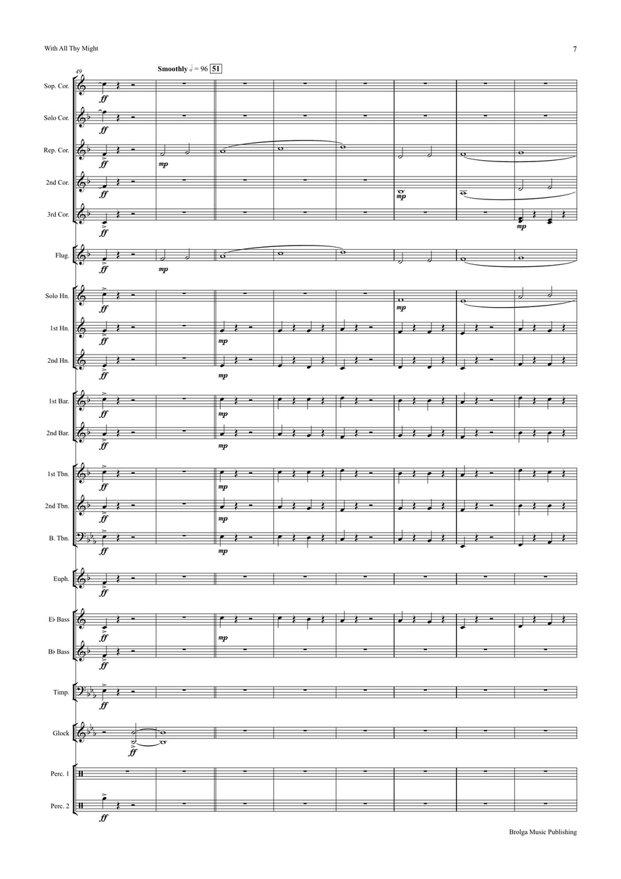 With All Thy Might (brass band score) Brass Band scores gallery preview page 8