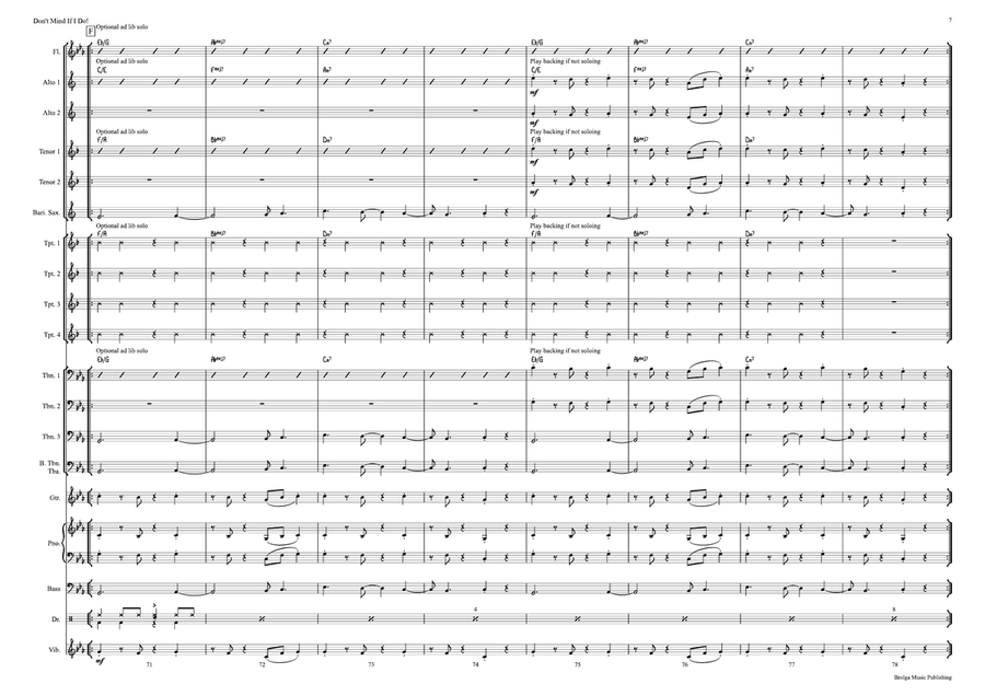 Don't Mind If I Do! Don't Mind If I Do! Jazz Ensemble scores gallery preview page 8