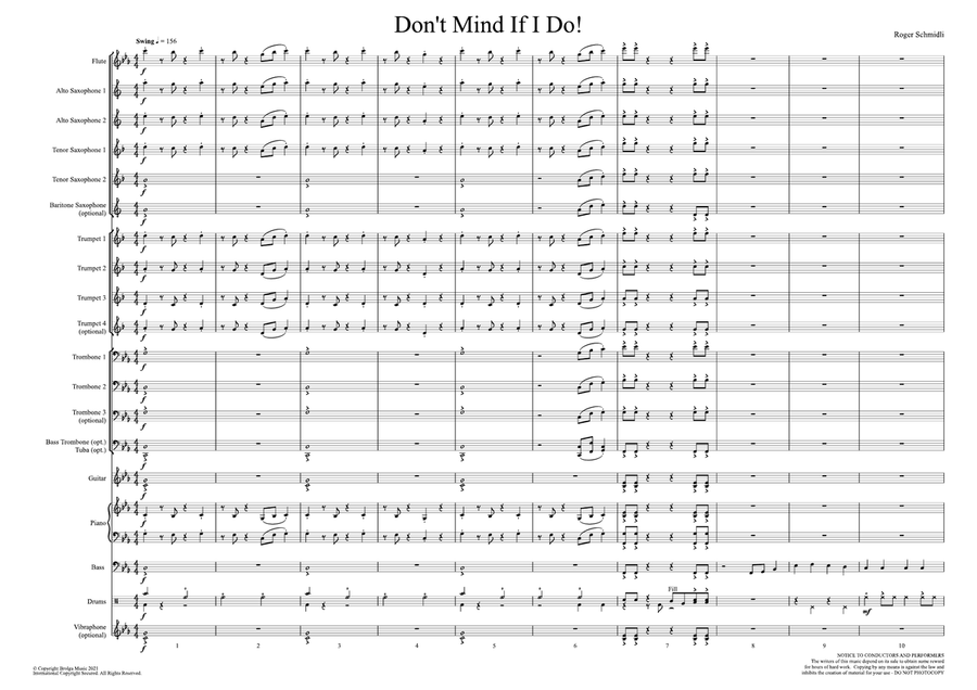 Don't Mind If I Do! (score only) Jazz Ensemble scores gallery preview page 2