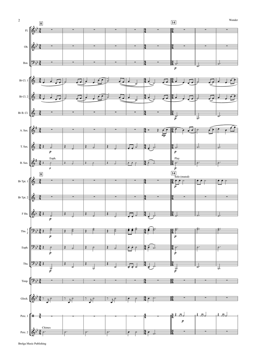 Wonder (score only) Wonder (score only) Concert Band scores gallery preview page 3