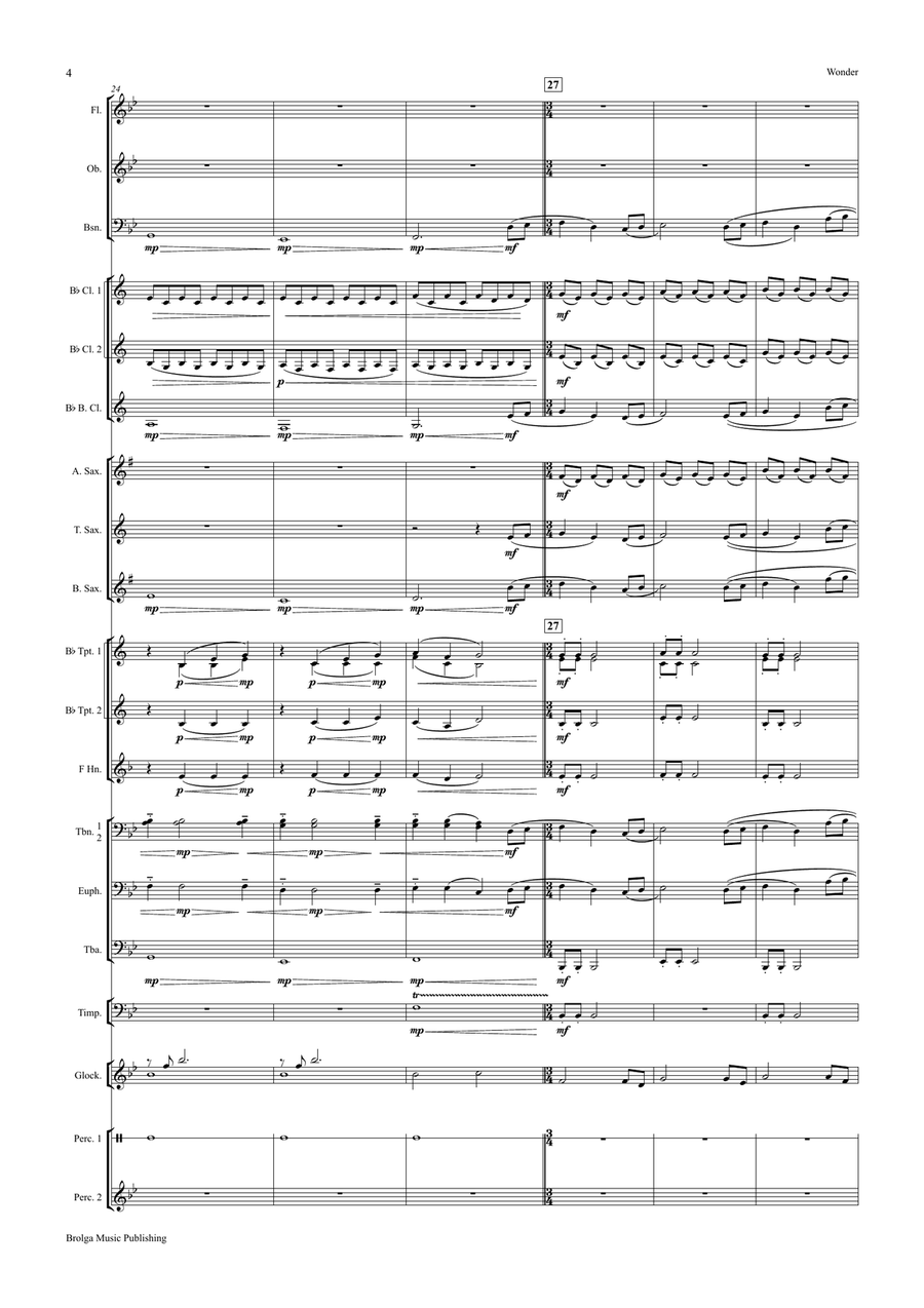 Wonder (score only) Wonder (score only) Concert Band scores gallery preview page 5