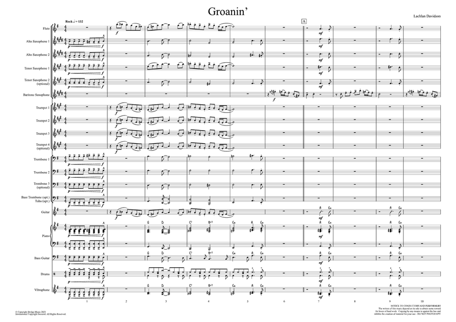 Groanin' (score only) Groanin' (score only) Jazz Ensemble scores gallery preview page 2
