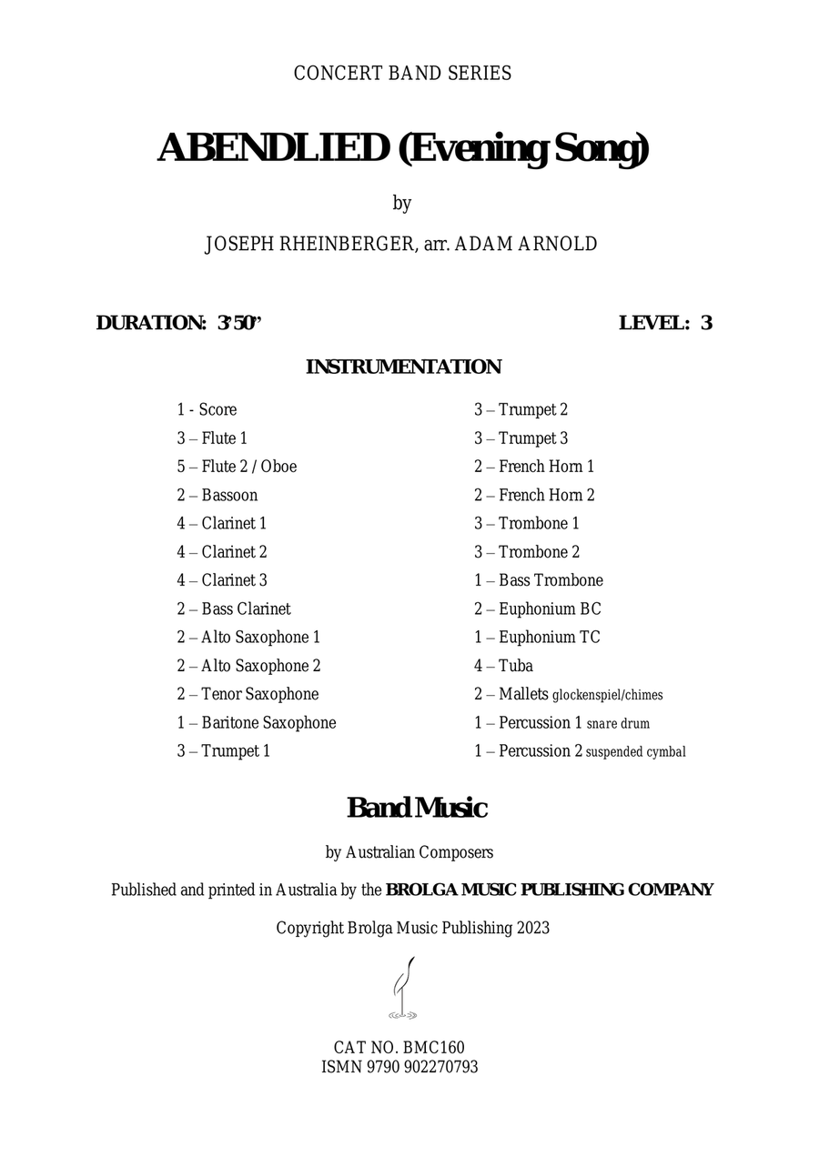 Abendlied (Rheinberger) Abendlied (Rheinberger) Concert Band scores gallery preview page 2