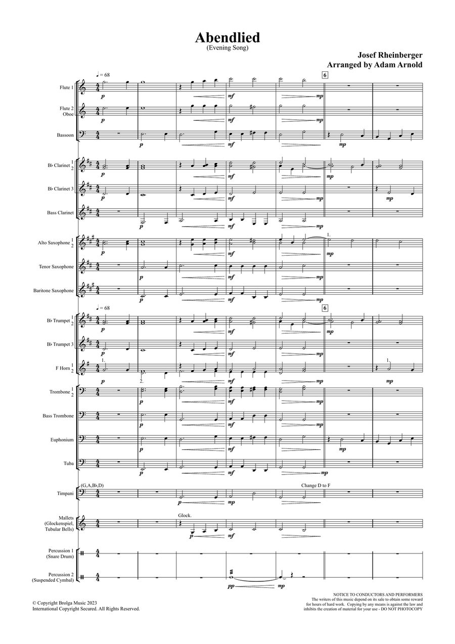 Abendlied (Rheinberger) Abendlied (Rheinberger) Concert Band scores gallery preview page 3