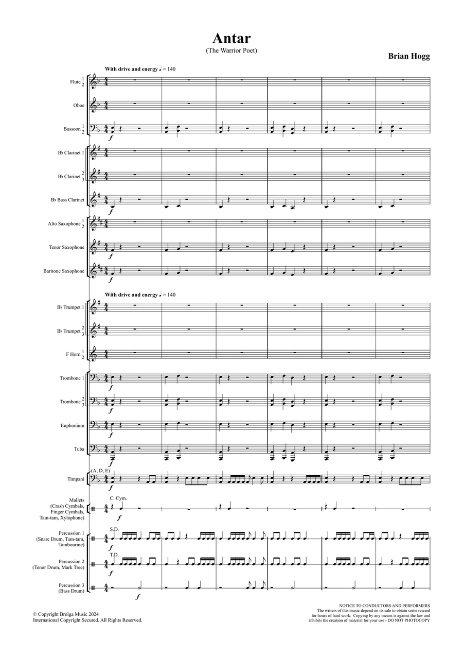 Antar: The Warrior Poet Antar: The Warrior Poet Concert Band scores gallery preview page 2