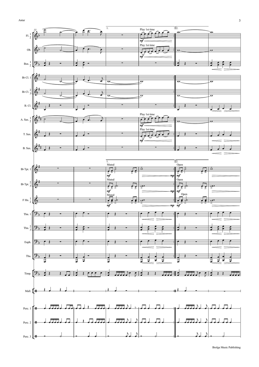 Antar: The Warrior Poet (score only) Concert Band scores gallery preview page 4