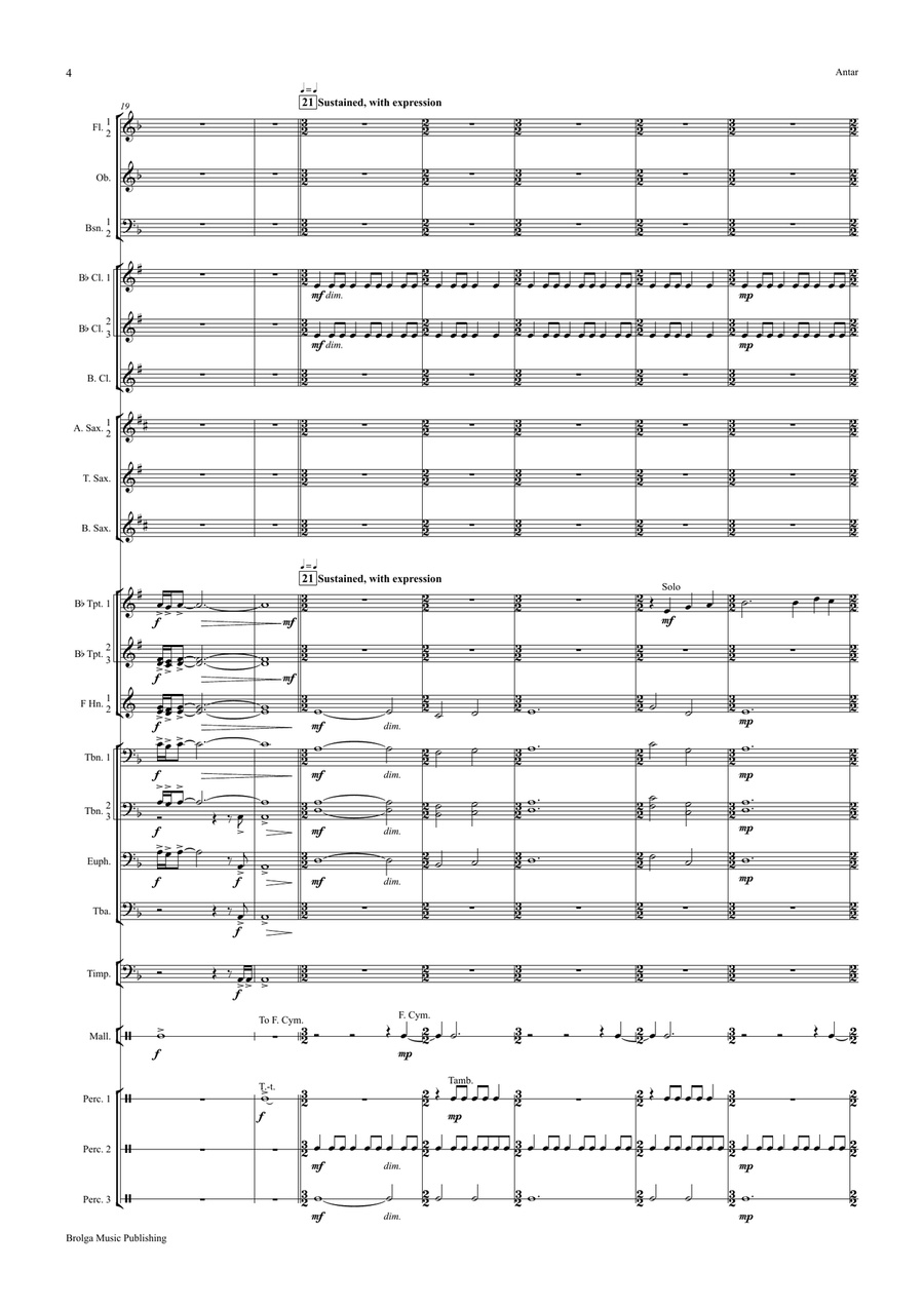 Antar: The Warrior Poet (score only) Concert Band scores gallery preview page 5
