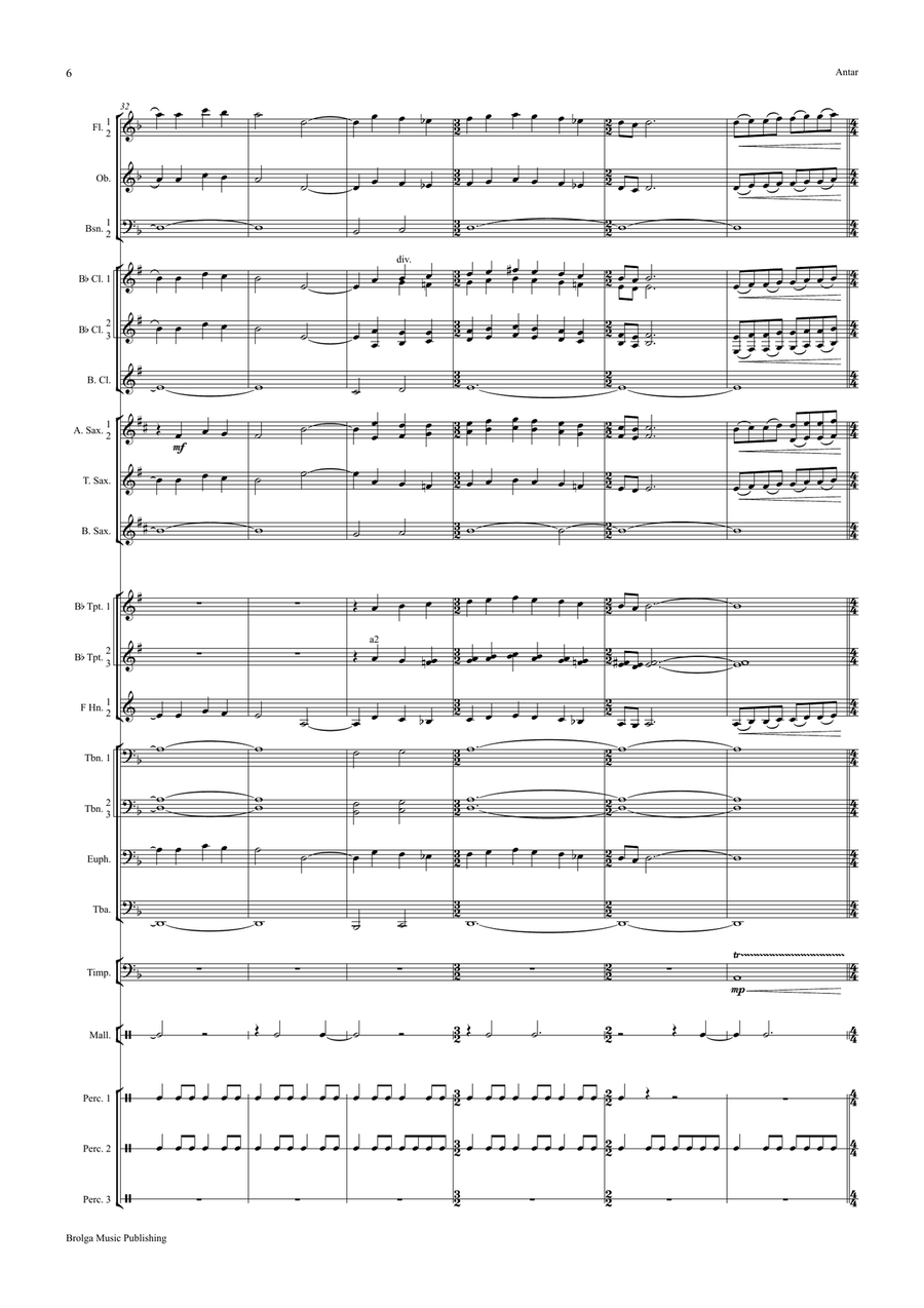 Antar: The Warrior Poet (score only) Concert Band scores gallery preview page 7