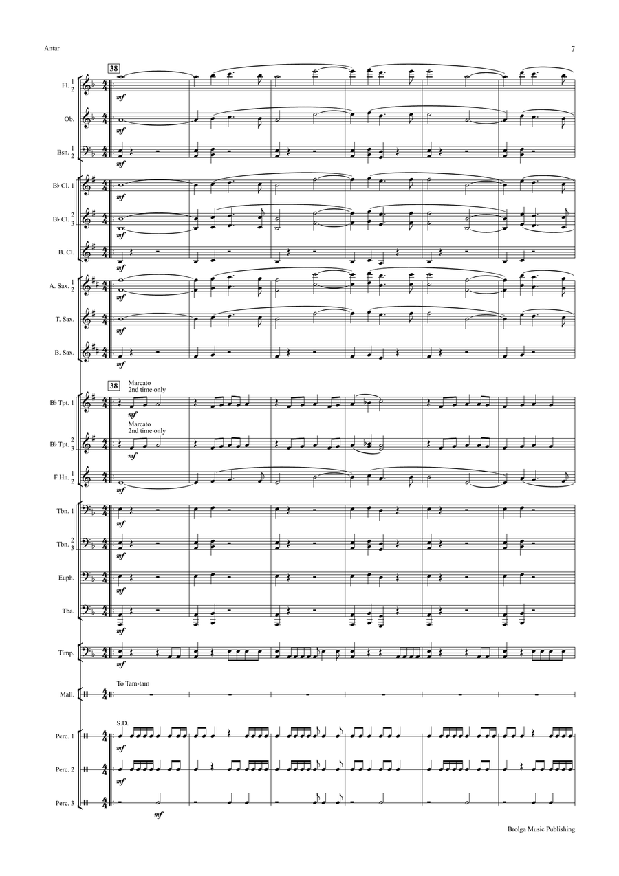 Antar: The Warrior Poet (score only) Concert Band scores gallery preview page 8