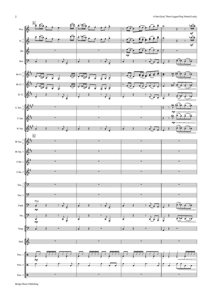 One-Eyed, Three-Legged Dog Named Lucky, A (score only) Concert Band scores gallery preview page 4