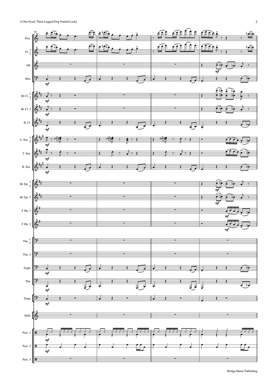 One-Eyed, Three-Legged Dog Named Lucky, A (score only) Concert Band scores gallery preview page 5