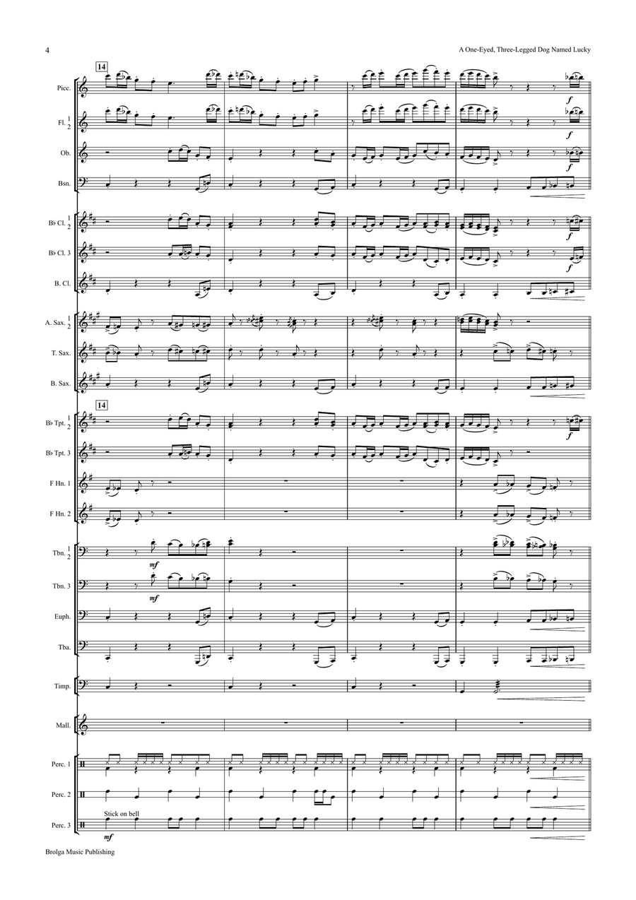 One-Eyed, Three-Legged Dog Named Lucky, A (score only) Concert Band scores gallery preview page 6