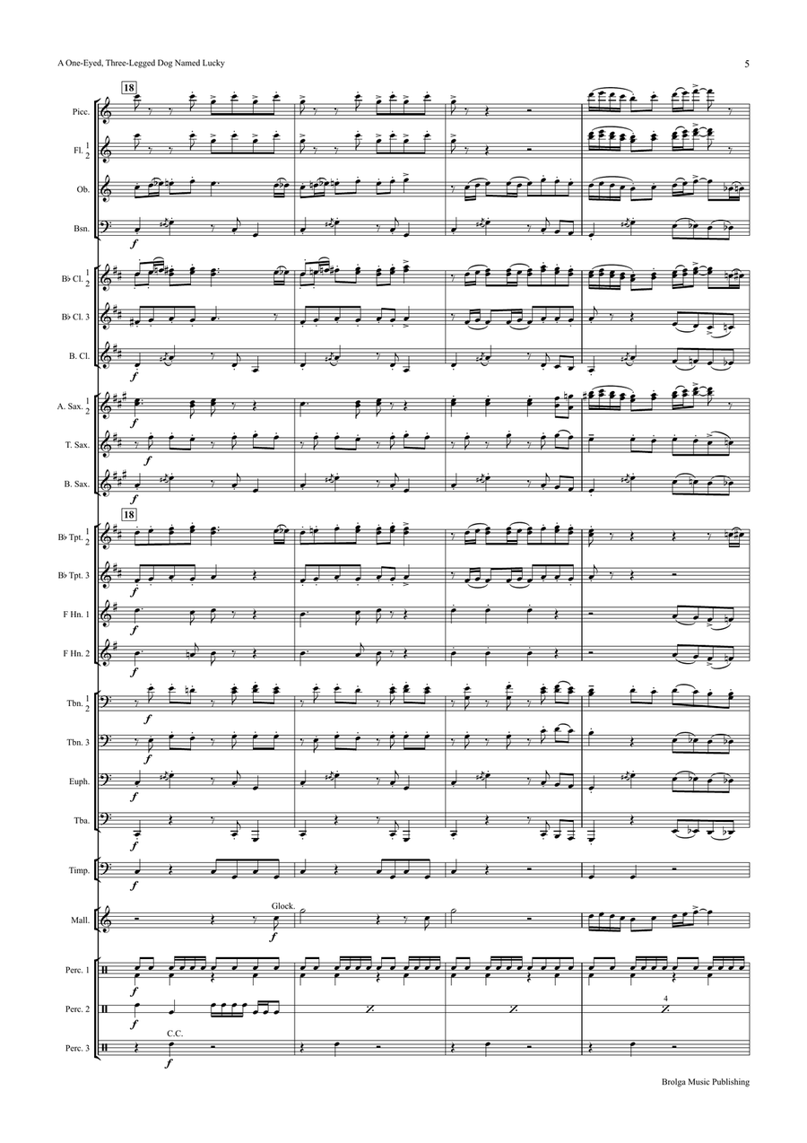 One-Eyed, Three-Legged Dog Named Lucky, A (score only) Concert Band scores gallery preview page 7