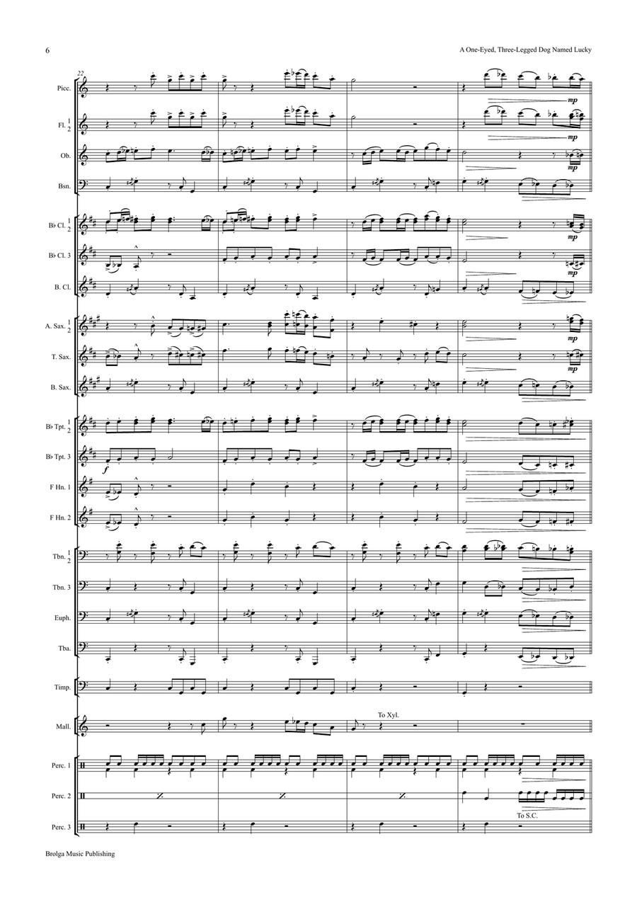 One-Eyed, Three-Legged Dog Named Lucky, A (score only) Concert Band scores gallery preview page 8