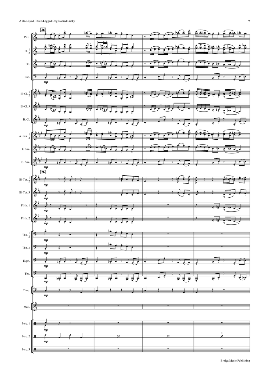 One-Eyed, Three-Legged Dog Named Lucky, A (score only) Concert Band scores gallery preview page 9