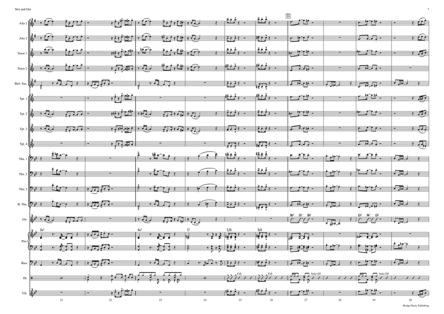 Stix and Out (score only) Jazz Ensemble scores gallery preview page 4