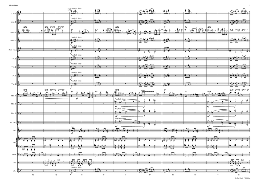 Stix and Out (score only) Jazz Ensemble scores gallery preview page 6