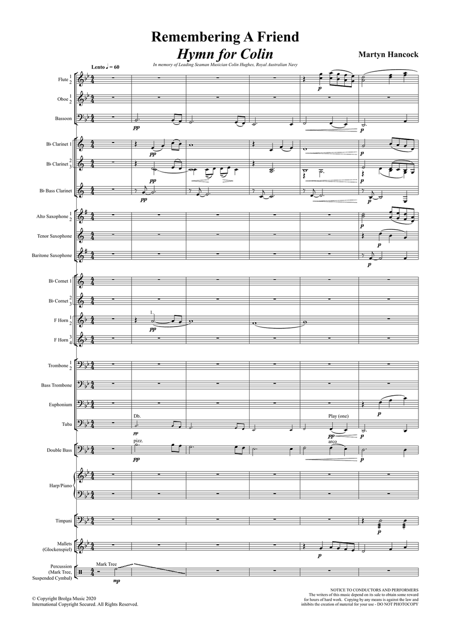 Remembering a Friend (score only) Concert Band scores gallery preview page 2